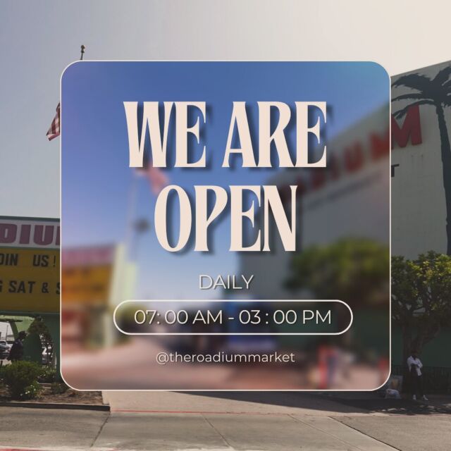 Friendly Reminder: The Roadium is open rain or shine every day from 7 AM to 3 PM! 🌦️ Stop by and shop with us! #theroadium #roadium #openairmarket #open #shop #shopsmall #shoplocal