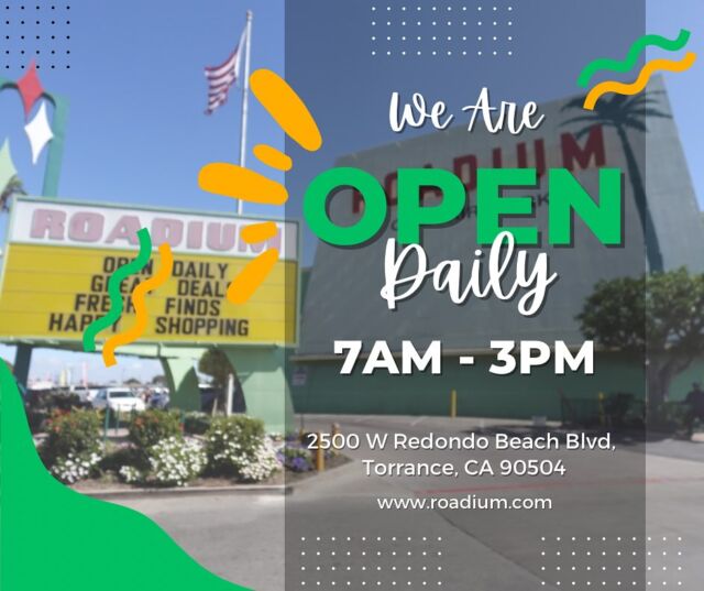 The Roadium Open Air Market in Torrance, California, is open daily from 7:00 AM to 3:00 PM. Come explore a wide variety of vendors offering something for everyone in the family! #theroadium #roadium #openairmarket #shop #support #shopsmallbusinesses #supportlocal