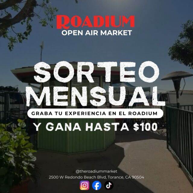 🎉 Visit The Roadium and win up to $100!

Record your visit, post it on social media, and tag us to enter our monthly giveaway @theroadiummarket 

Each month we pick one winner from everyone who tags us.
It’s that simple! 👀

Come visit, record, tag, and win 💰

•••

🎉 ¡Visita Roadium y gana hasta $100!

Graba tu visita, súbela a tus redes y menciónanos para participar en nuestro concurso mensual @theroadiummarket 

Cada mes elegiremos un ganador entre todos los que nos etiqueten. ¡Así de fácil! 👀

Ven, graba, etiqueta y gana 💰