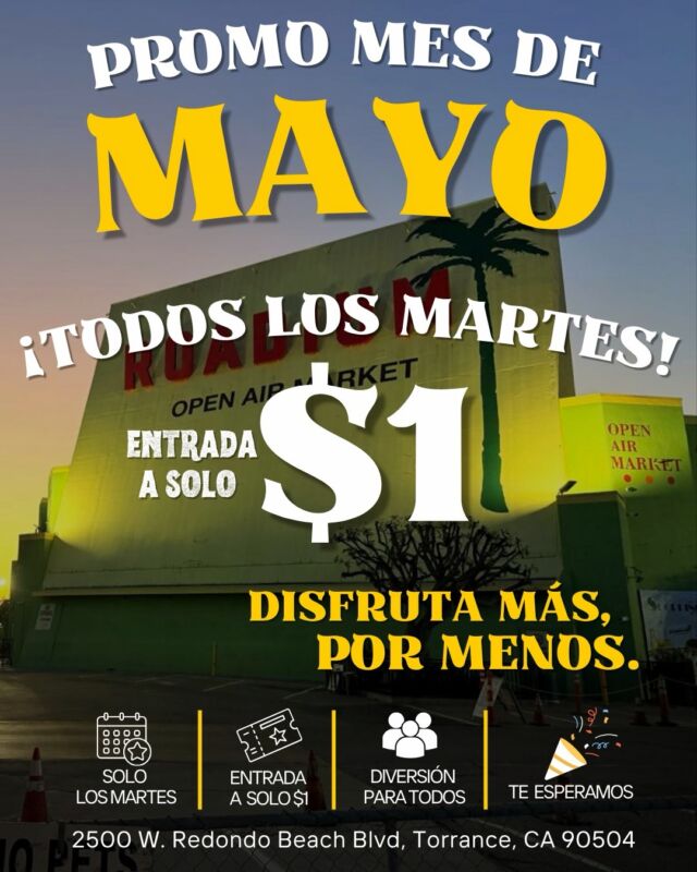 🔥 LOS MARTES CAMBIAN TODO 🔥

¿Plan entre semana? Ya lo tienes 👇

💥 Durante TODO mayo
🎟️ Entrada a solo $1
📅 Solo los martes

Sí, leíste bien… UN DÓLAR 😮‍🔥

Es el plan perfecto para romper la rutina, venir con amigos, comer rico y pasarla bien sin gastar de más 🙌🏻✨