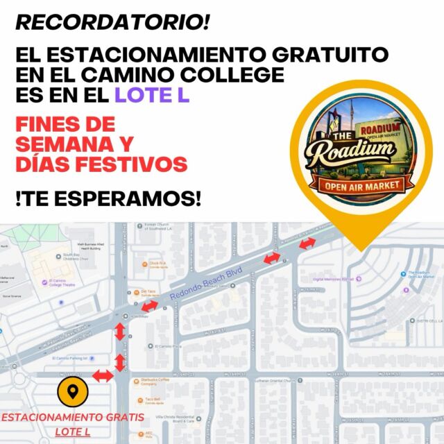 Remember that on weekends and holidays you can park for FREE at Lot L at el Camino College 🚗✨

Enjoy free parking and make your visit even easier and more convenient 🙌